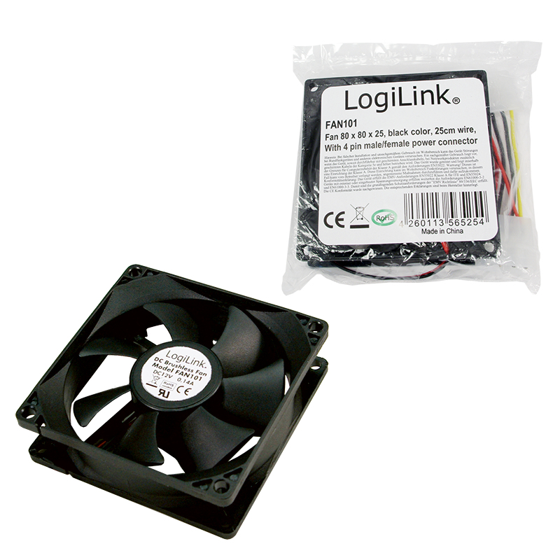 LogiLink PC case cooler Computer case Fan Black image 3