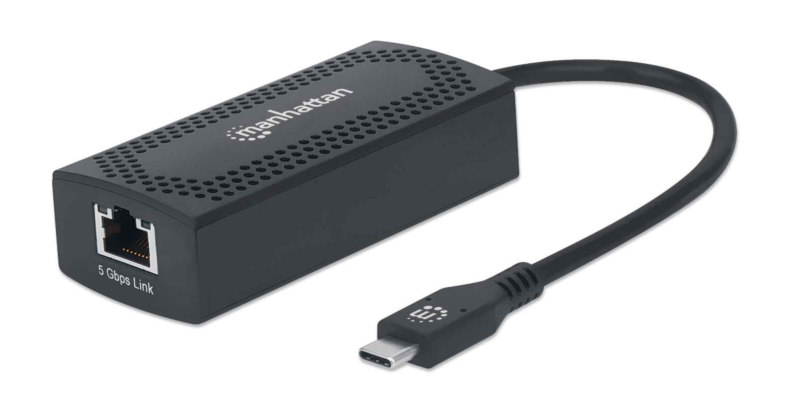 Manhattan USB-C to 5GBASE-T Gigabit (10/100/1000 Mbps & 5 Gbps) RJ45 Network Adapter, 5 Gbps (USB 3.2 Gen1 aka USB 3.0), SuperSpeed USB, Multi-Gigabit Ethernet, – image 1