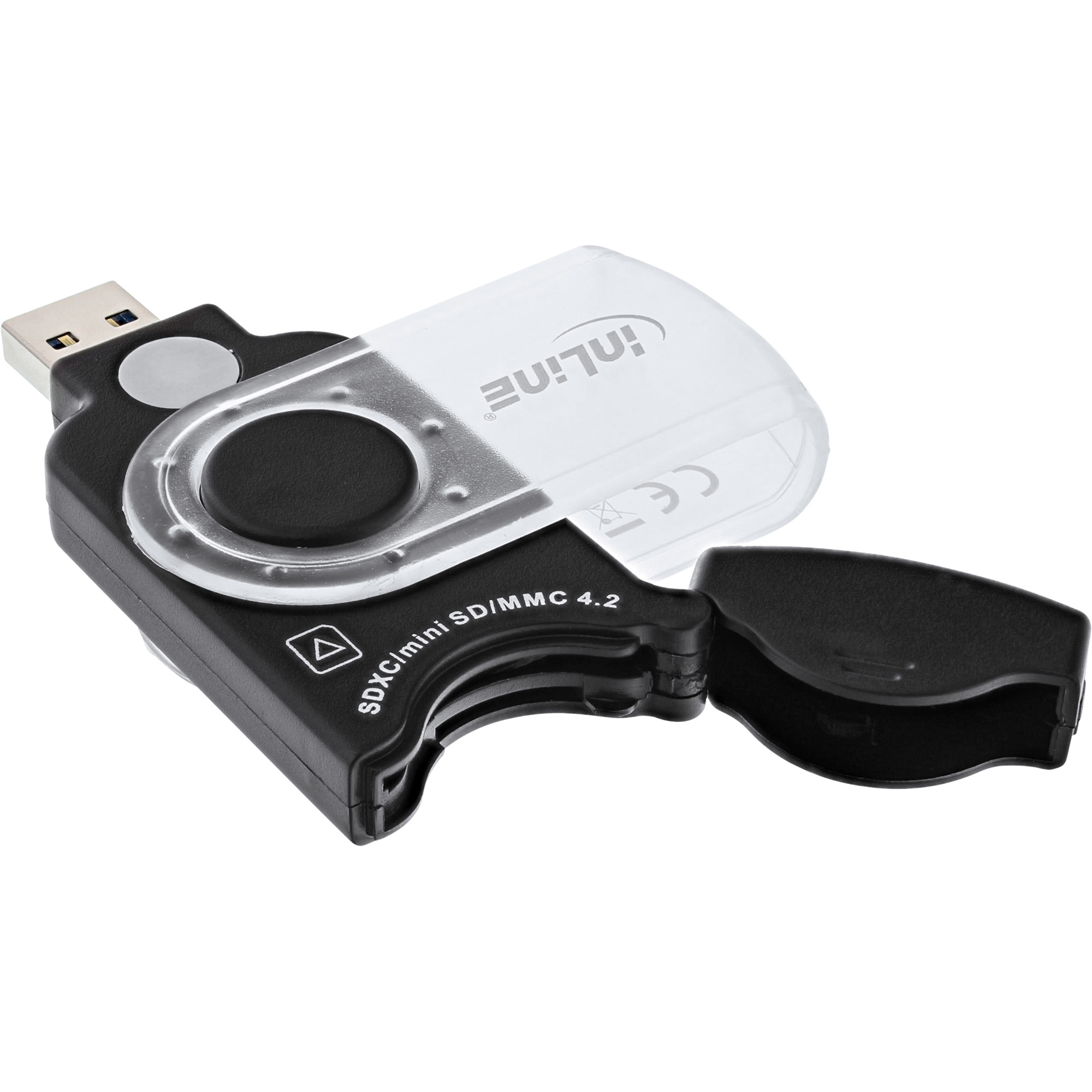InLine Mobile card reader USB 3.0, for SD/SDHC/SDXC, microSD – image 2