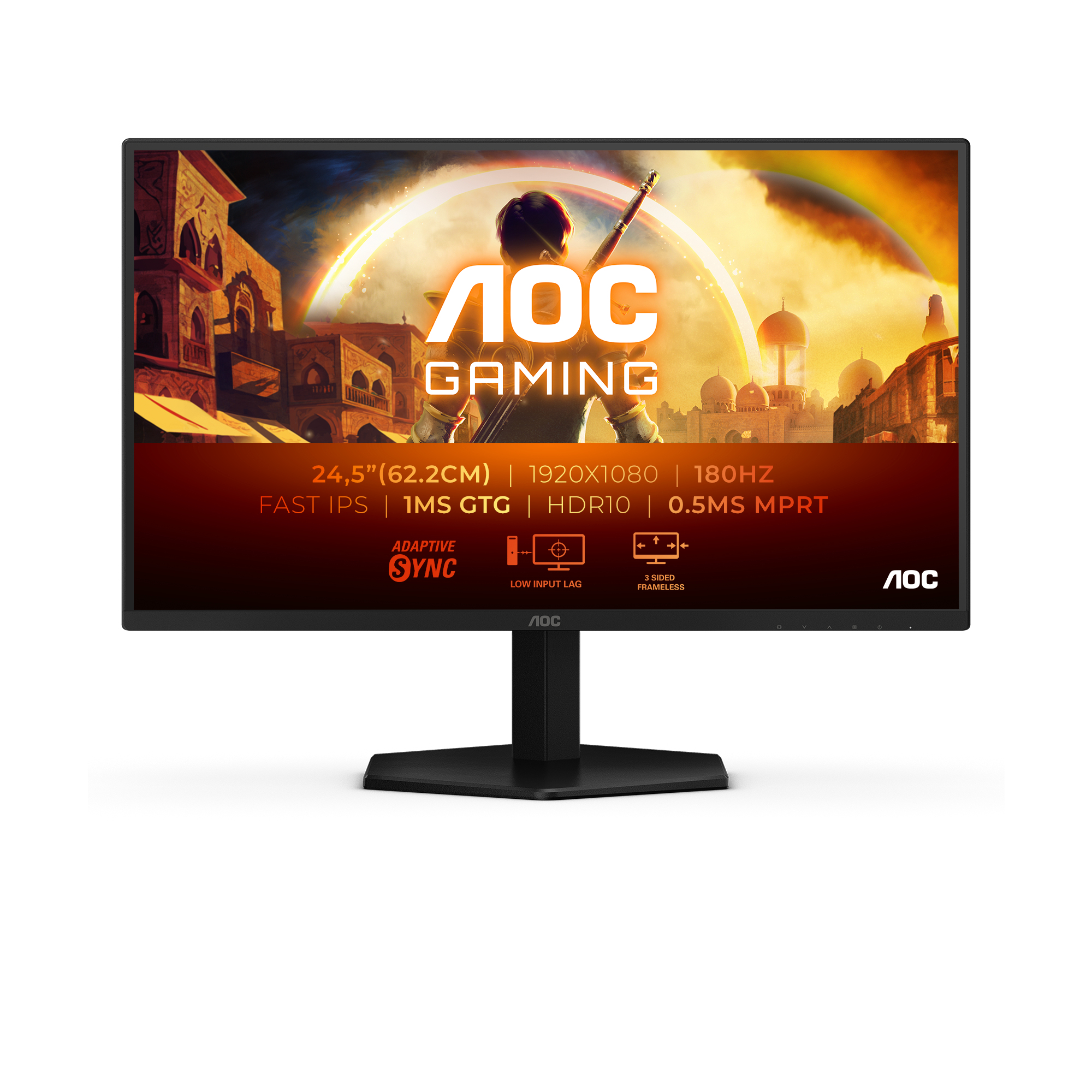 AOC G4 25G42E Monitor PC 62,2 cm [24.5] 1920 x 1080 Pixel Full HD LED Nero, Rosso (AOC 24.5 IPS MONITOR 25G42E)