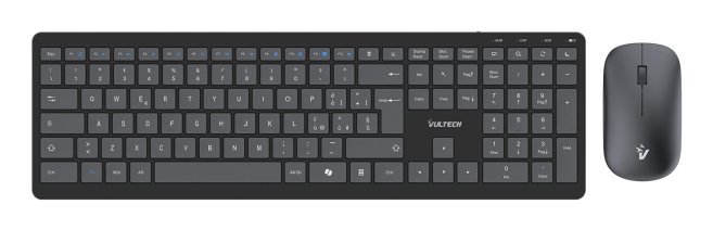 Vultech KM-851W keyboard Mouse included Office RF Wireless + USB QWERTY Italian Black – image 2