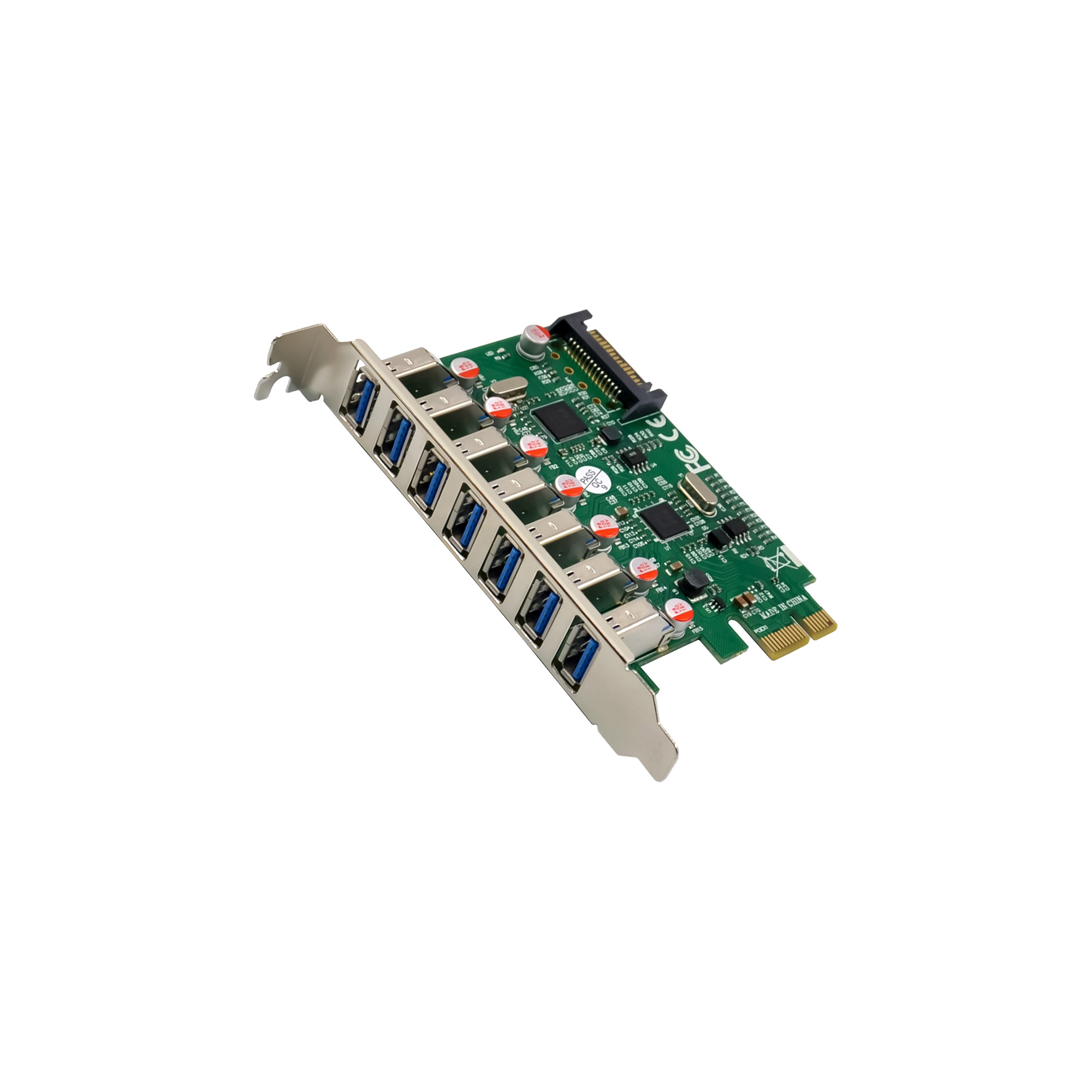 InLine USB-A 3.2 Gen.1 7 Port Host Controller PCIe, SATA Power – image 2