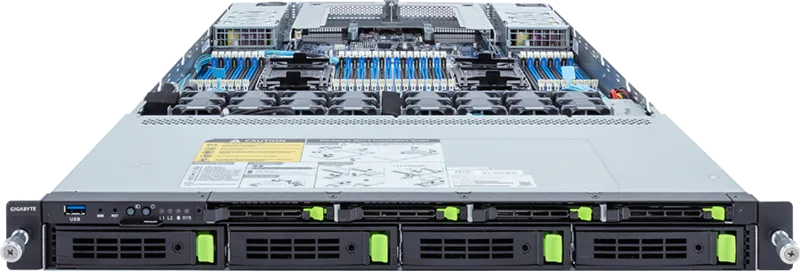 GIGABYTE R183-S91-AAD1 Intel C741 LGA 4677 (Socket E) Rack (1U) Black, Steel – image 2