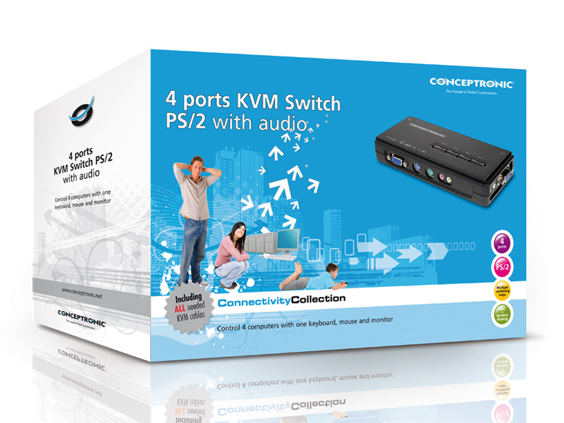Conceptronic 4-Port PS/2 VGA KVM Switch with Audio – image 4