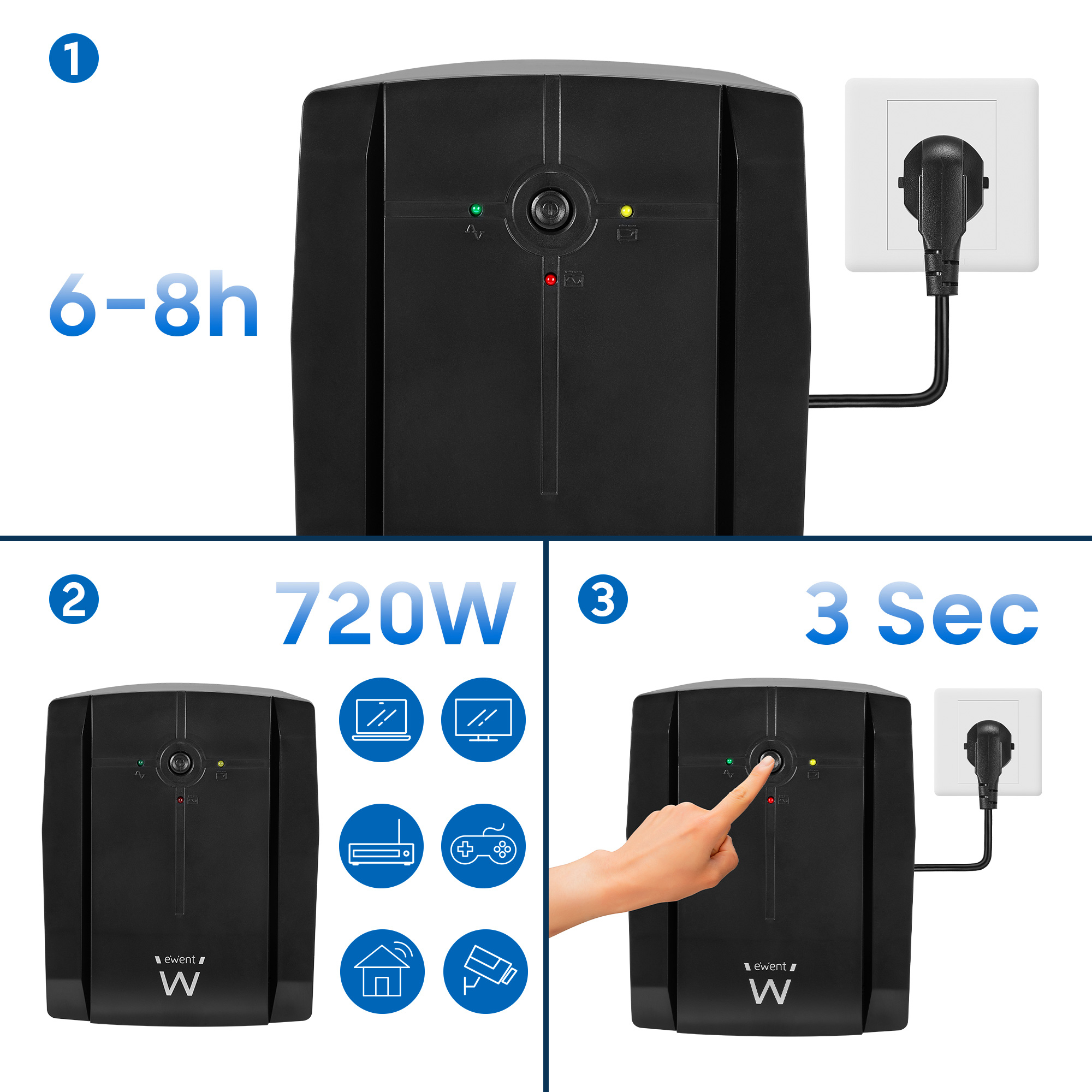 Ewent EW3997 uninterruptible power supply (UPS) Line-Interactive 1.3 kVA – image 6