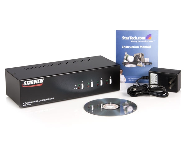 StarTech.com 4 Port StarView DVI/VGA Dual Display USB KVM Switch Audio – image 5