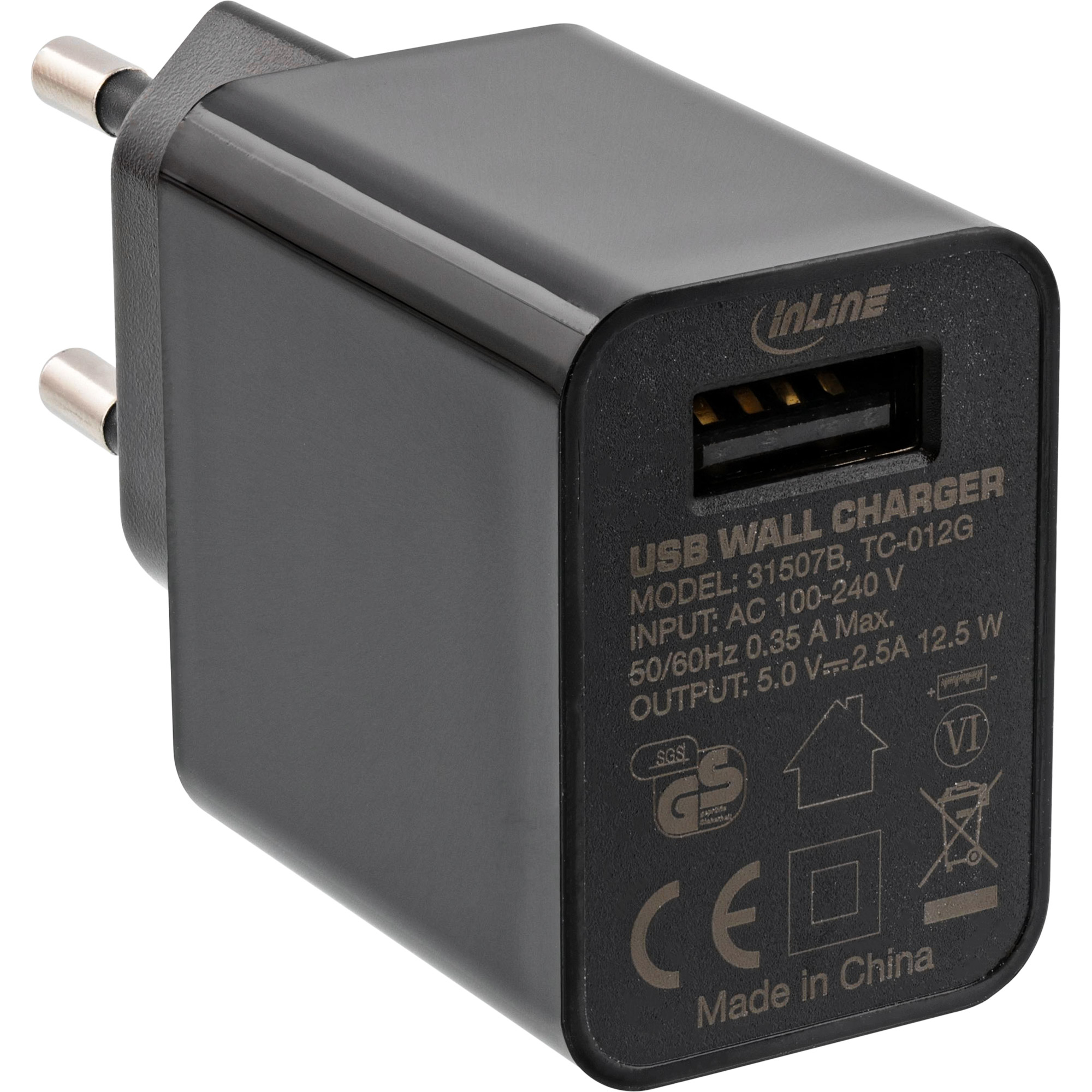 InLine USB Power Adapter Single, 100-240V to – image 2