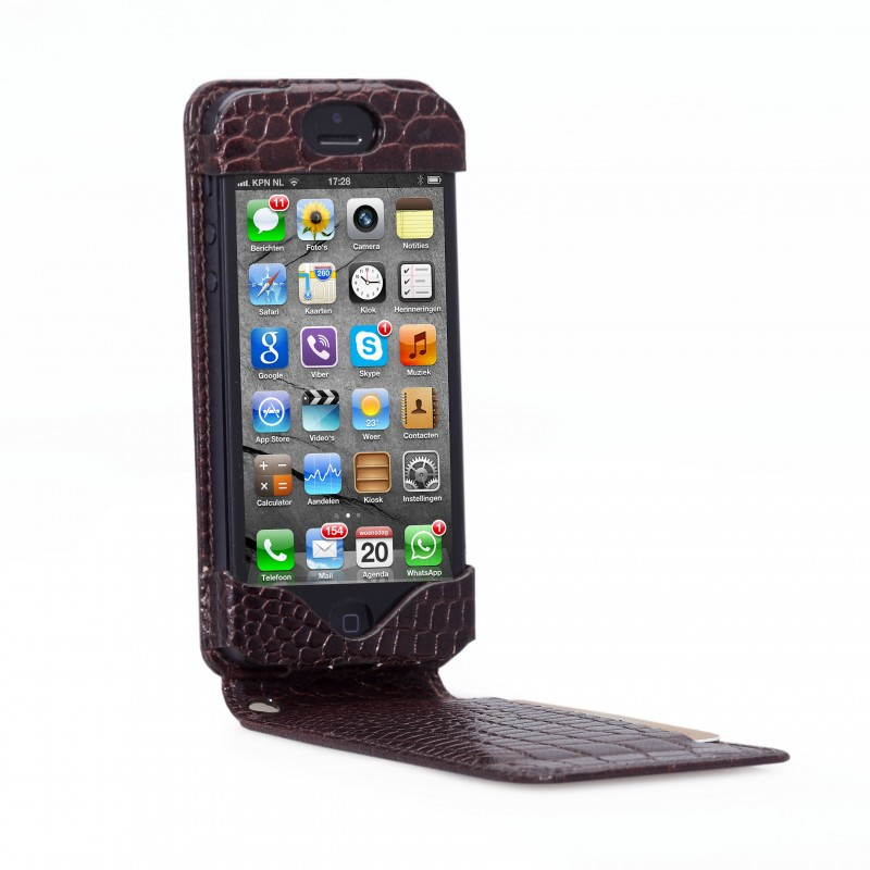 dbramante1928 flip-down case for iPhone 5 - Crocodile brown – image 3