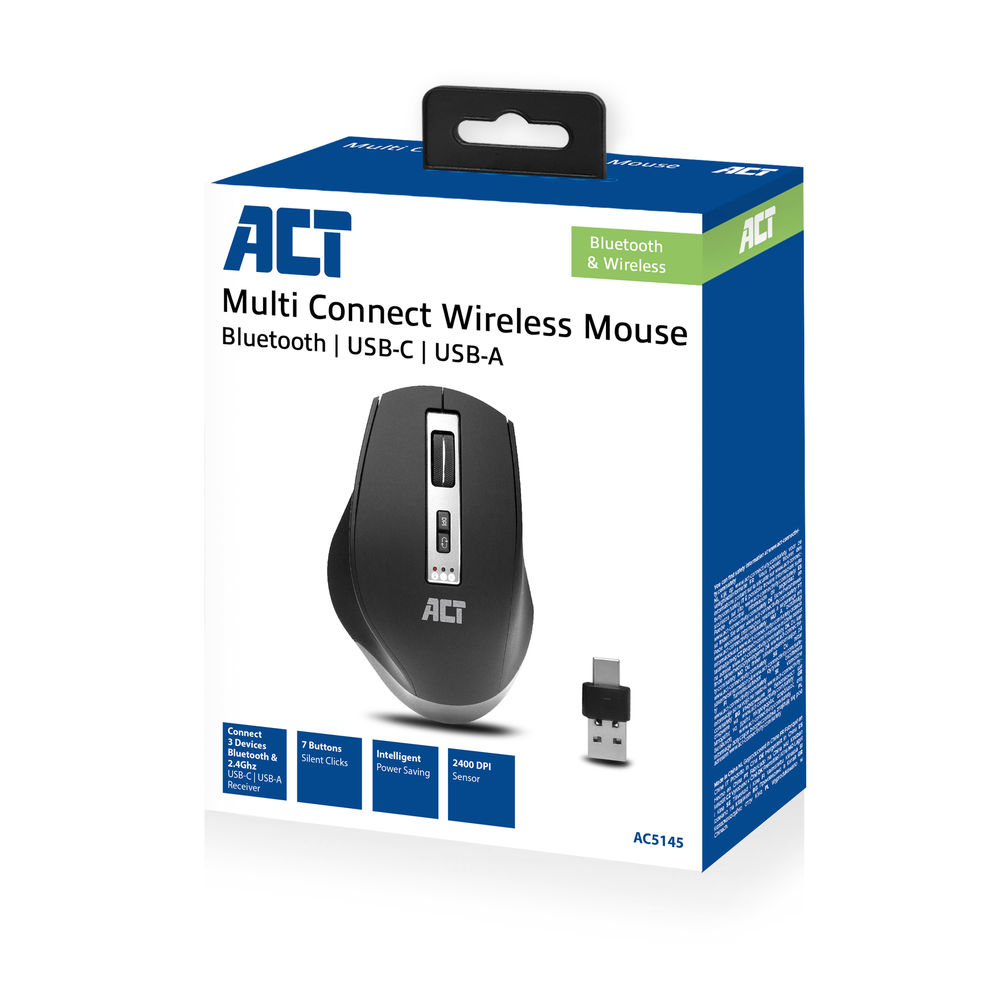ACT Wireless Multi-Connect Bluetooth Mouse 2400 DPI – image 4