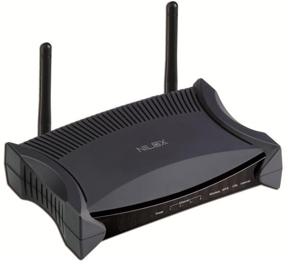 Nilox NX-300 wireless router Fast Ethernet Black, Blue