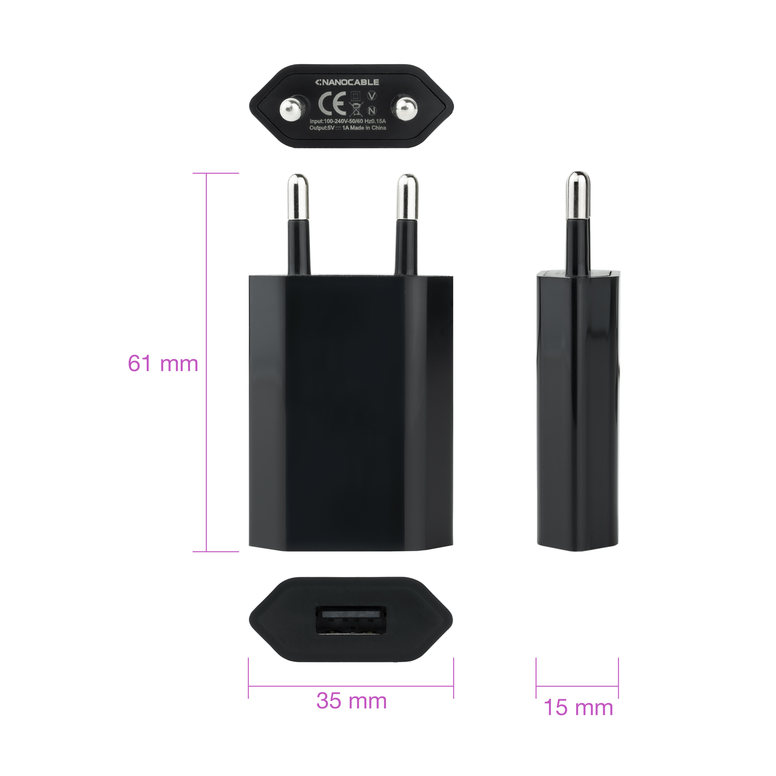 Nanocable 10.10.2002 mobile device charger Universal Black AC Indoor – image 3