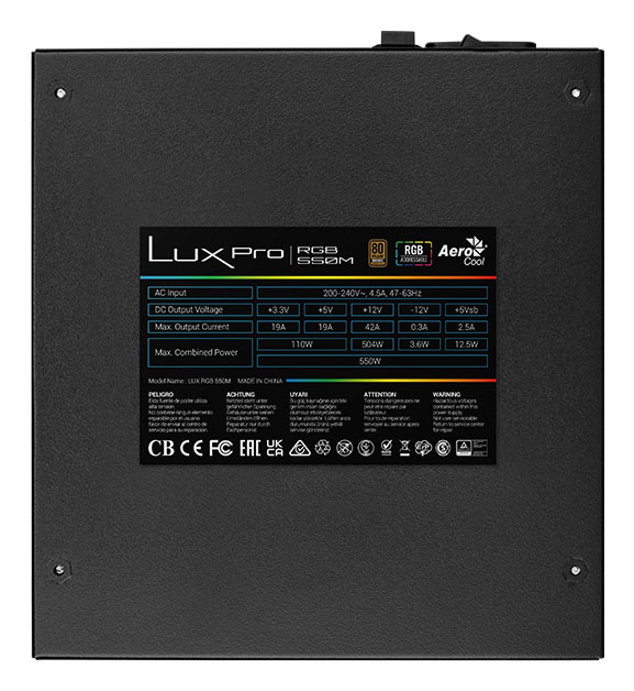 Aerocool LUXPRORGB550M power supply unit – image 6