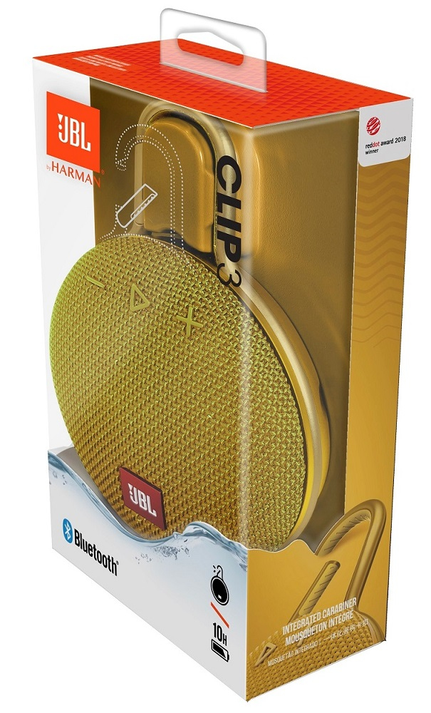 JBL Clip 3 Mono portable speaker Yellow 3.3 W image 4
