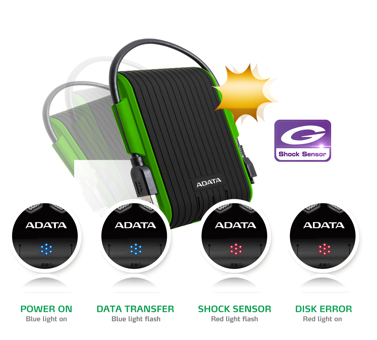 ADATA HD725 external hard drive 2 TB Micro-USB B 2.0/3.2 Gen 1 (3.1 Gen 1) Black, Green image 7