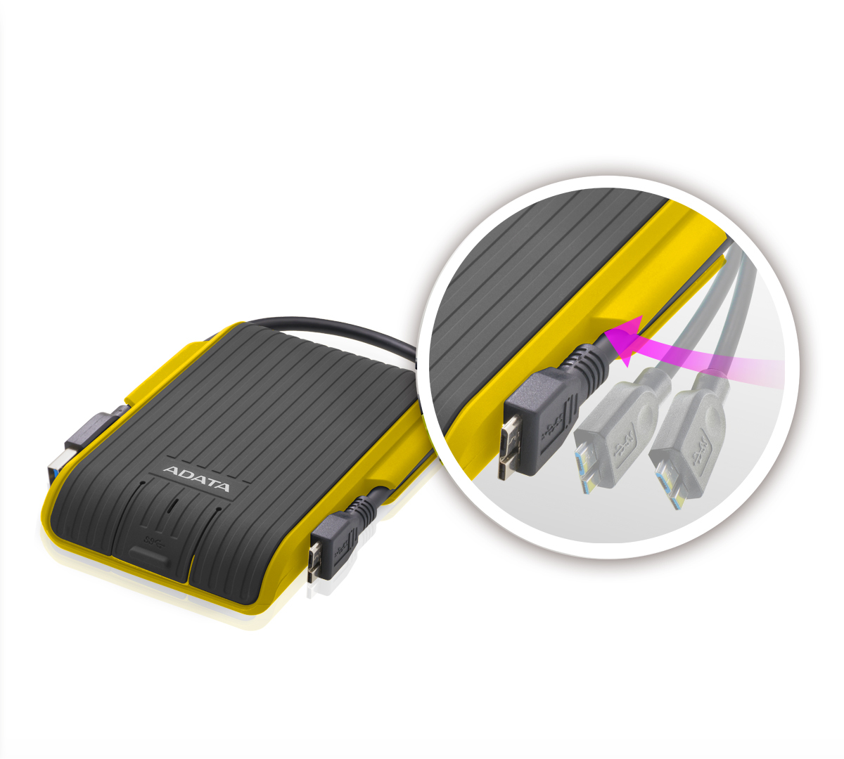 ADATA HD725 external hard drive 1 TB Micro-USB B 2.0/3.2 Gen 1 (3.1 Gen 1) Black, Yellow image 7