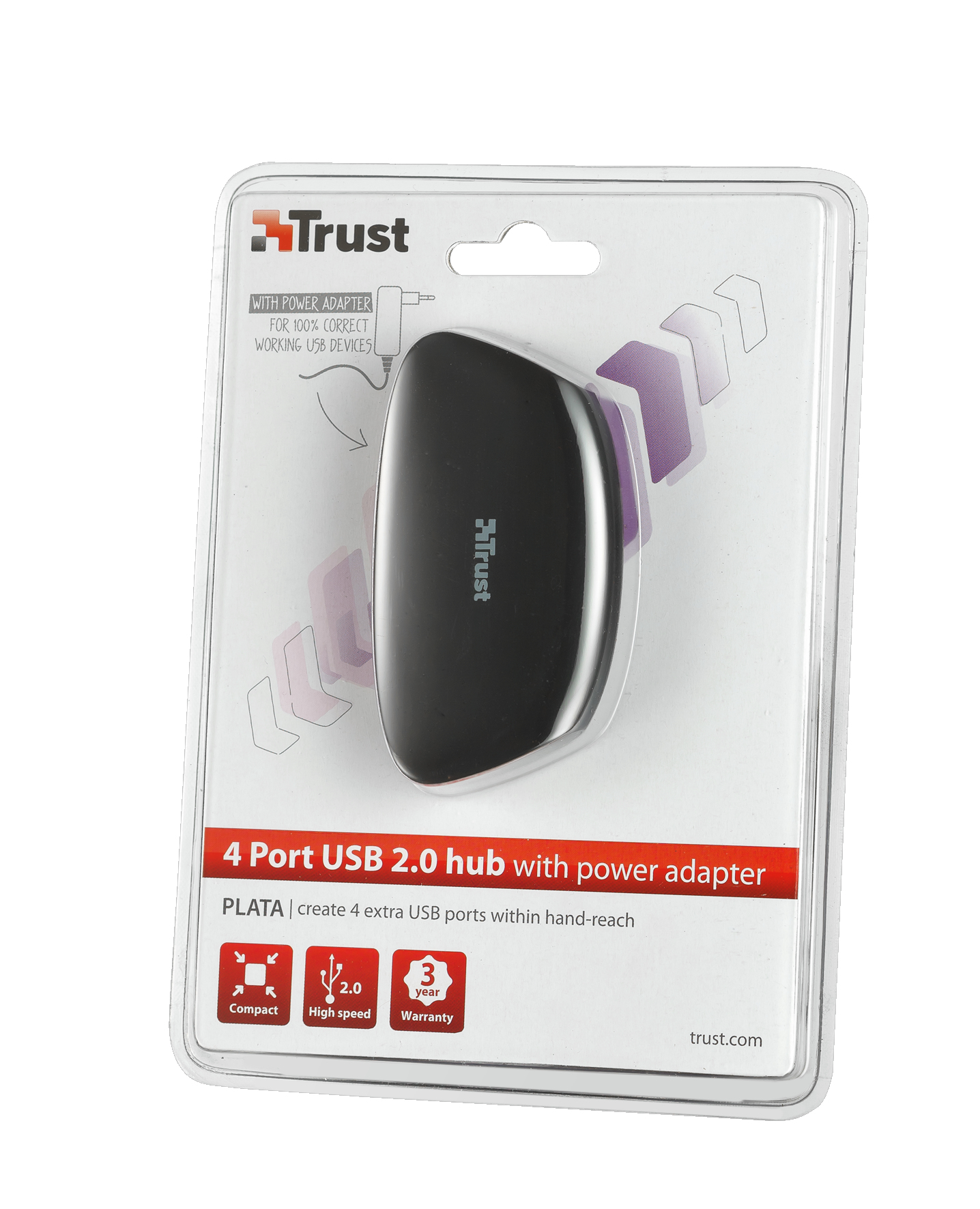 Trust 18687 interface hub 480 Mbit/s Black – image 3
