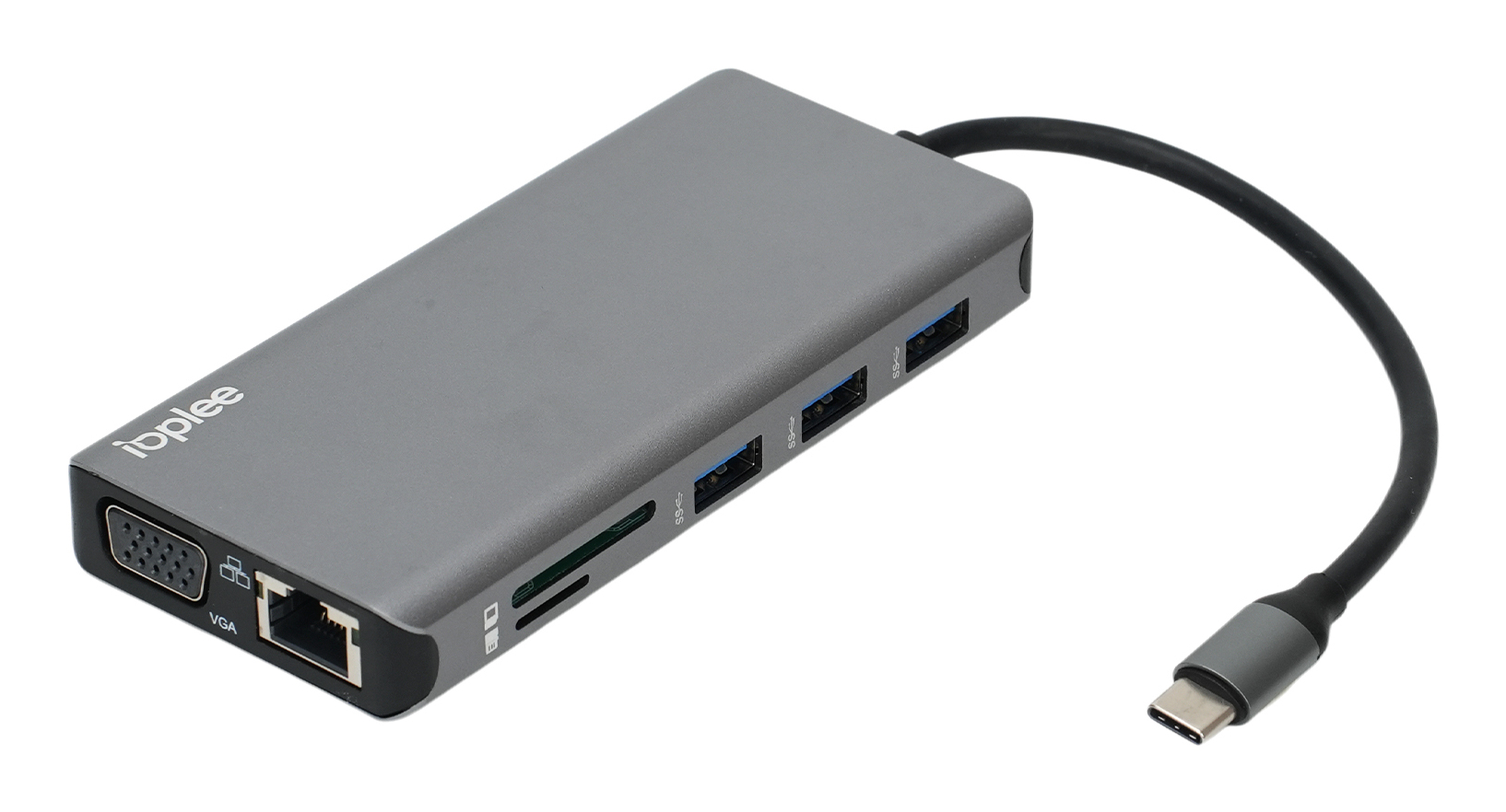 IOPLEE IOPEXTHE11IN1608 interface hub USB Type-C 5000 Mbit/s Grey