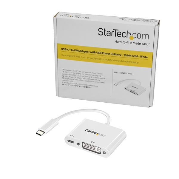 StarTech.com USB C to DVI Adapter with Power Delivery - 1080p USB Type-C to DVI-D Single Link Video Display Converter w/ Charging – image 2