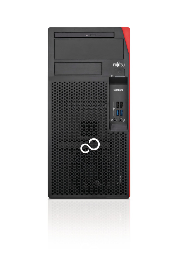Fujitsu ESPRIMO P558 Intel® Core™ i5 i5-8500 8 GB DDR4-SDRAM 1 TB HDD Windows 10 Pro Micro Tower PC Black, Red image 1