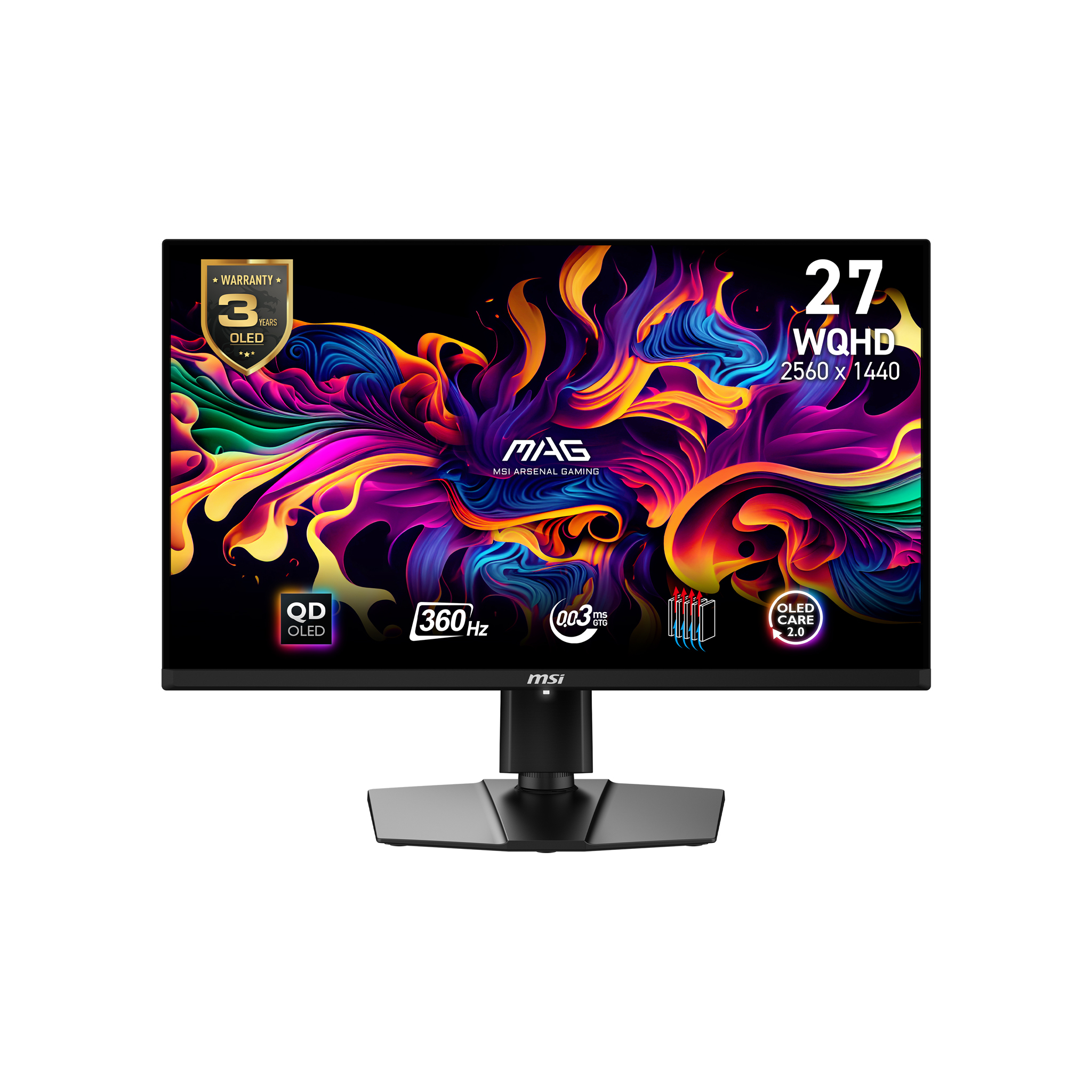 MSI MAG 271QPX QD-OLED Monitor PC 67,3 cm (26.5") 2560 x 1440 Pixel Wide Quad HD Nero