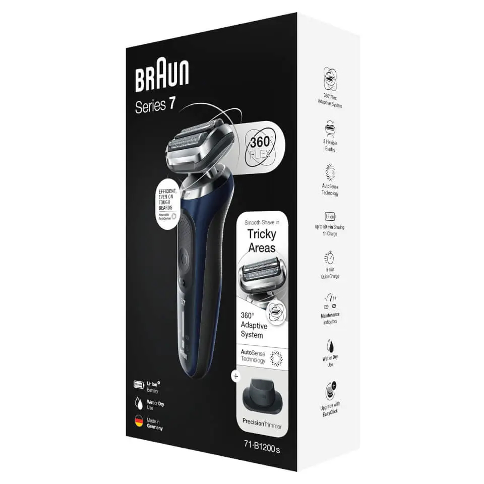 Braun Series 7 71-B1200s Foil shaver Trimmer Blue – image 3