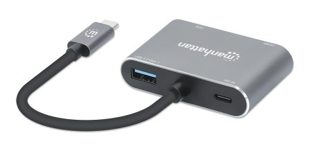 Manhattan USB-C Dock/Hub, Ports (x4): HDMI, USB-A, USB-C and VGA, with Power Delivery (PD) – image 3