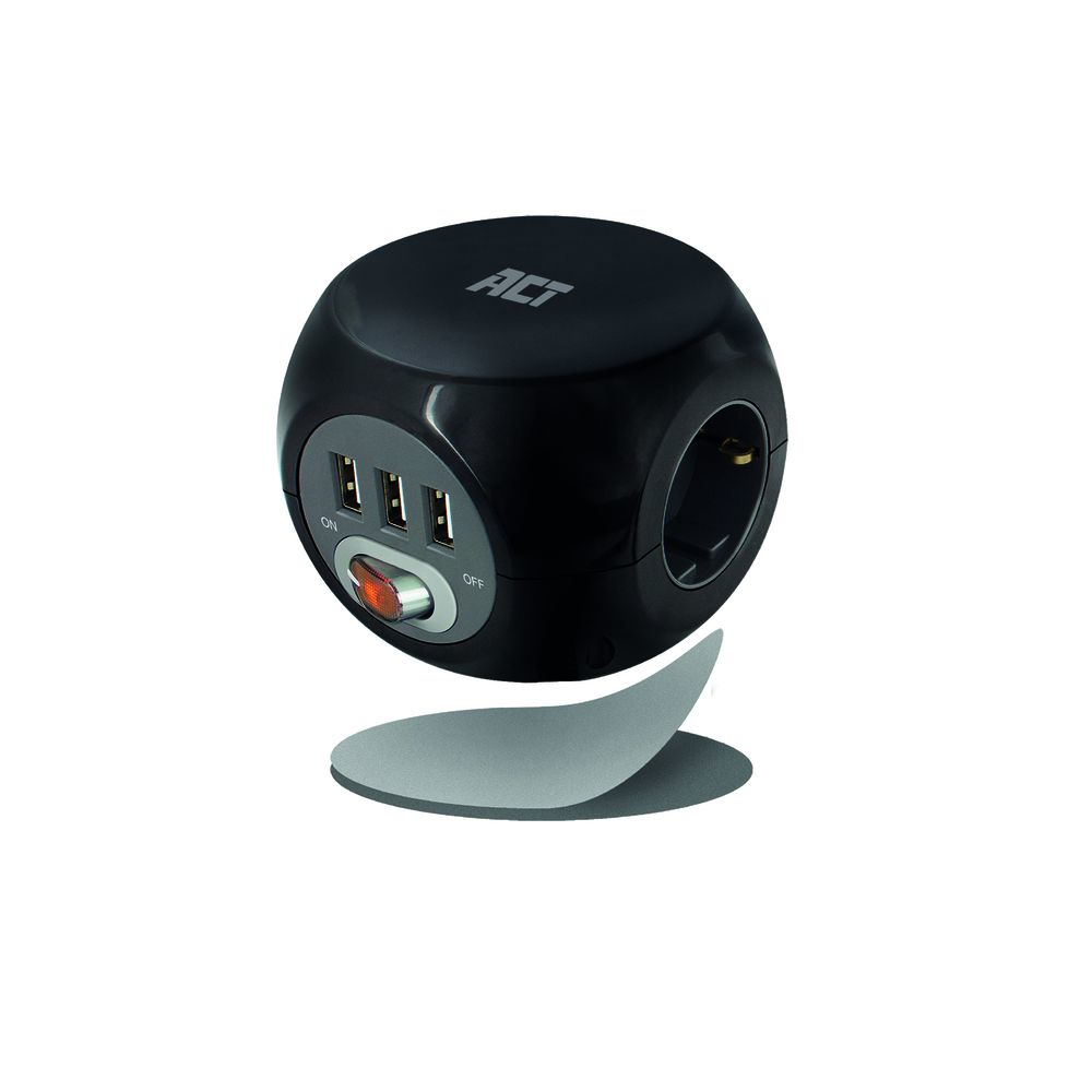 ACT Power socket cube (PDU) with 3 sockets, USB-A ports, 1.5m – image 9