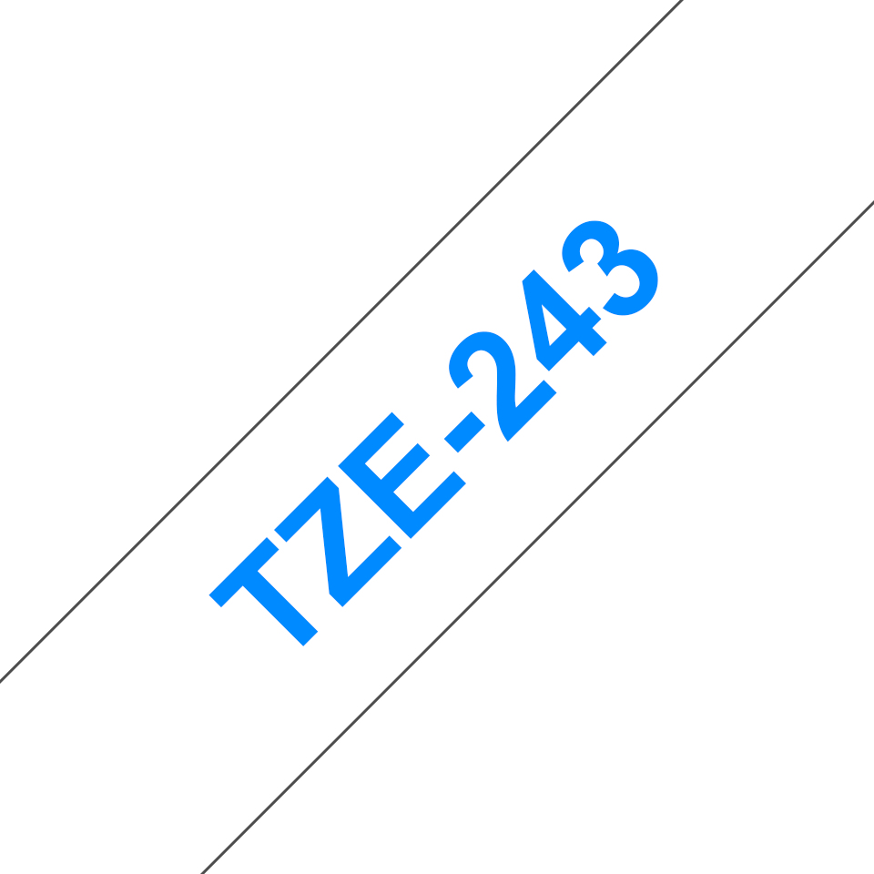 Brother TZE-243 etikett-tejp Blå på vit