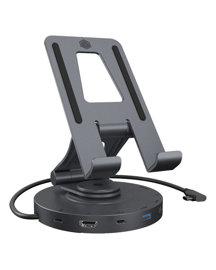 ICY BOX Swivel stand for tablet and smartphone with DockingStation – image 1