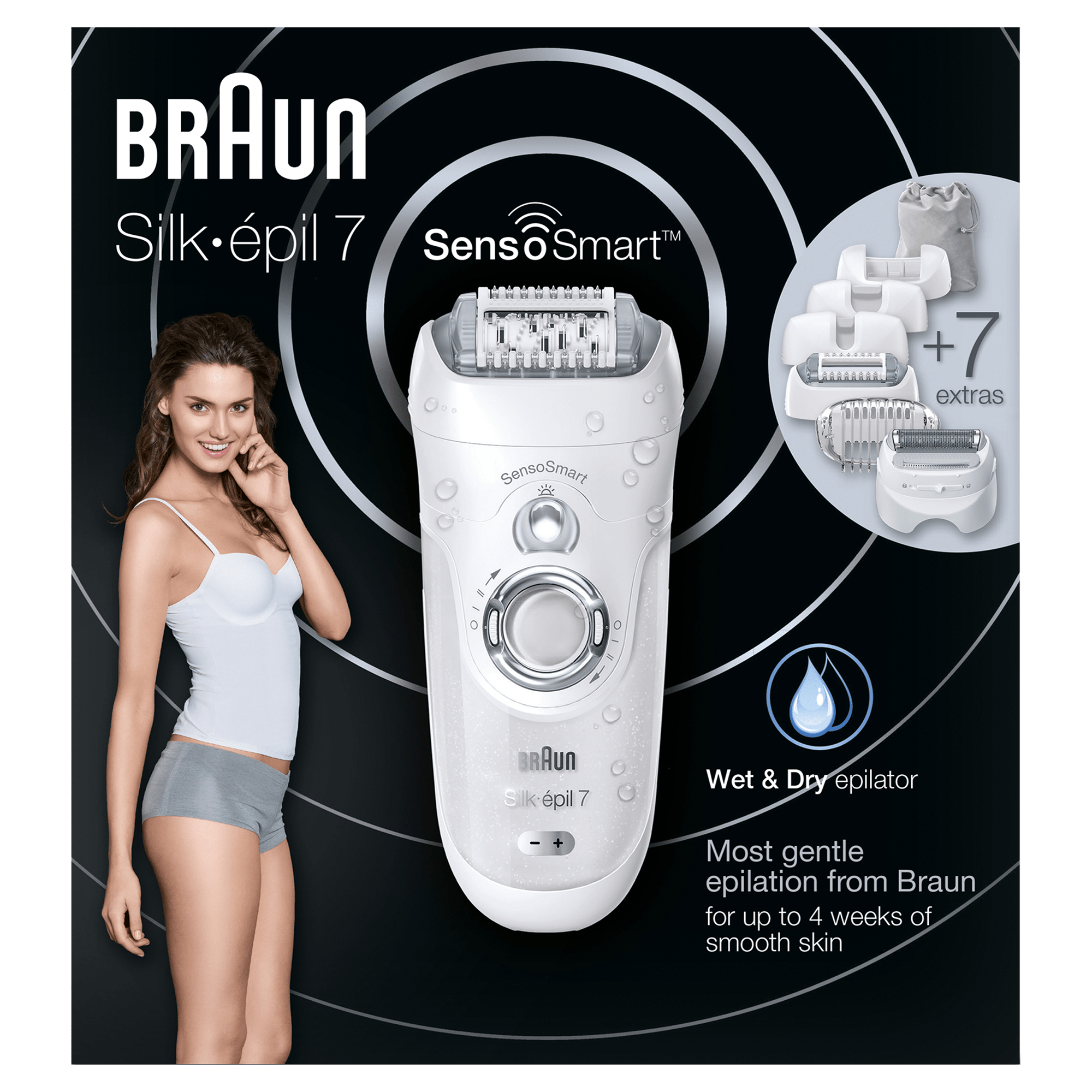 Braun Silk-épil 7 81646953 epilator 40 tweezers Silver, White