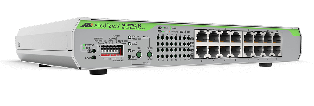 Allied Telesis AT-GS920/16-30 network switch Unmanaged Gigabit Ethernet (10/100/1000) 1U Grey