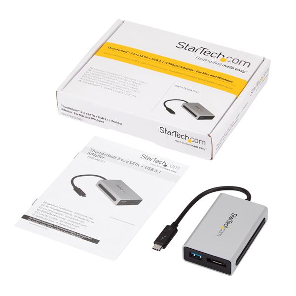 StarTech.com Thunderbolt 3 to eSATA Adapter + USB 3.1 (10Gbps) Port - Mac / Windows – image 6