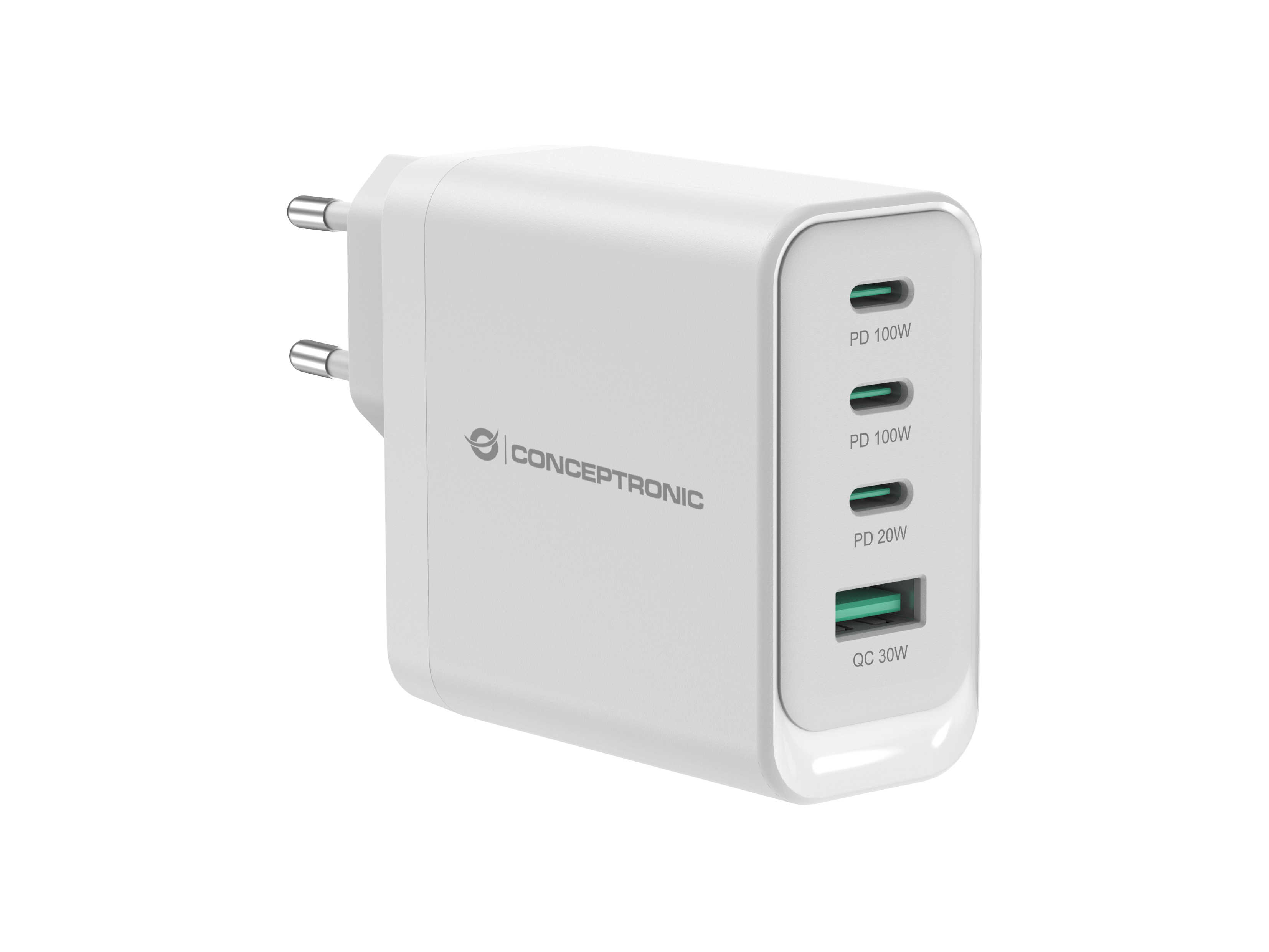 Conceptronic ALTHEA22W100 Caricabatterie per dispositivi mobili Universale Bianco AC Ricarica rapida Interno