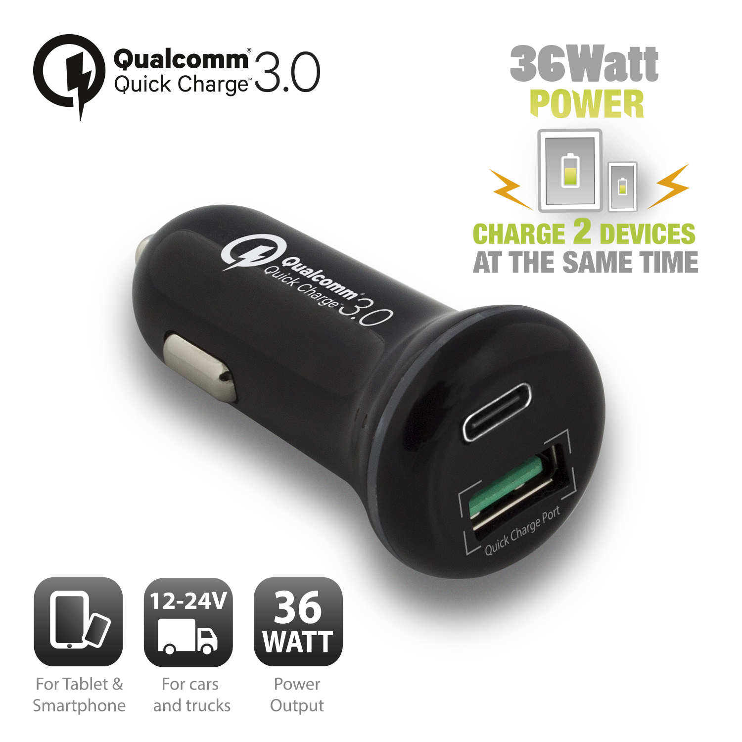Ewent EW1356 mobile device charger Universal Black Cigar lighter Fast charging Auto – image 2