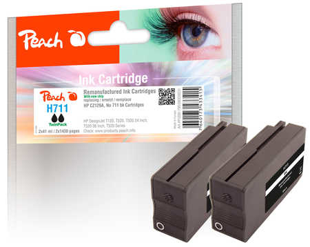 Peach 0F320031 ink cartridge 2 pc(s) Compatible Black
