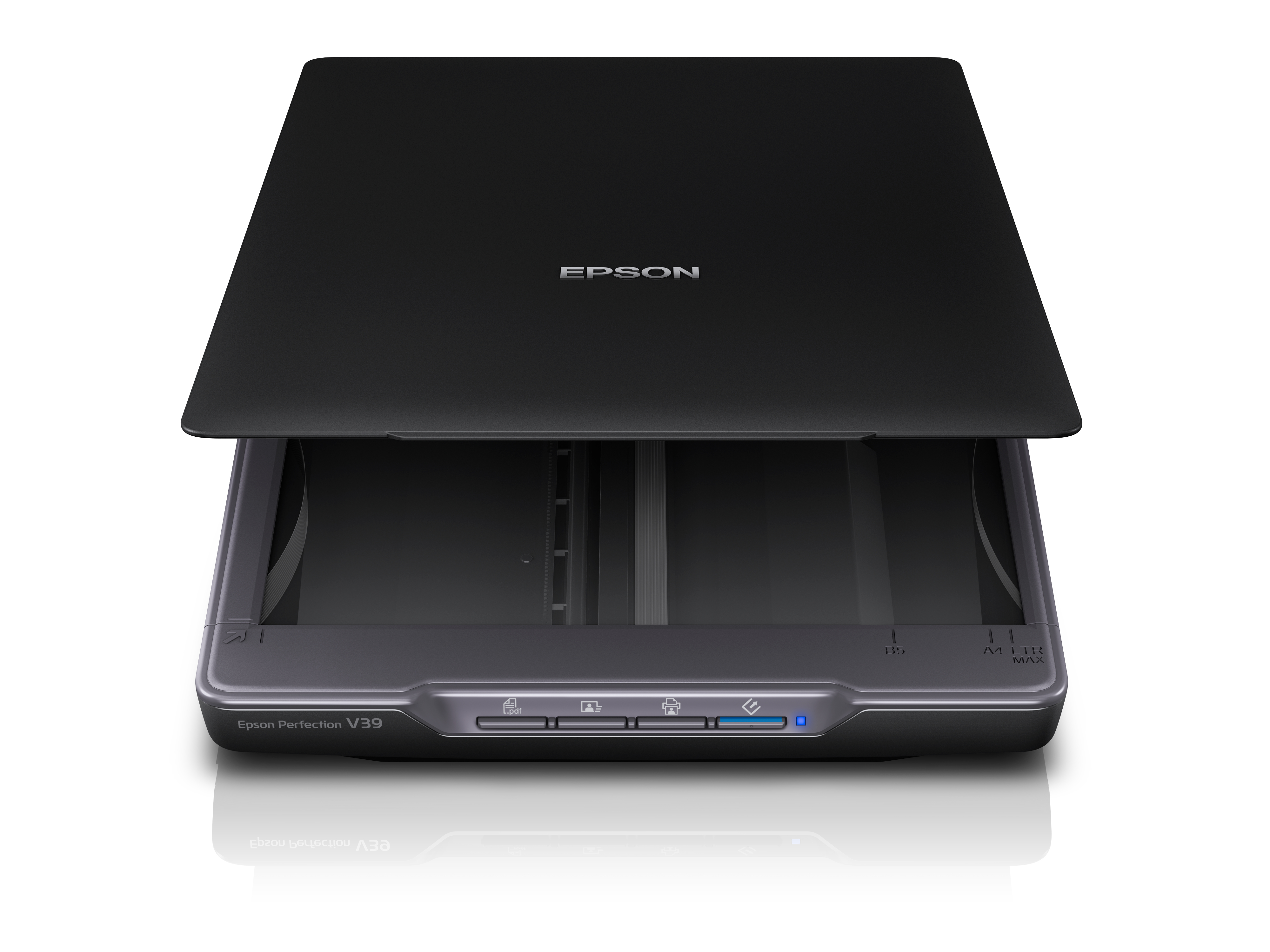 Epson Perfection V39 II. Maximum scan size: 216 x 297 mm, Optical scanning resolution: 4800 x 4800 DPI, Input colour depth