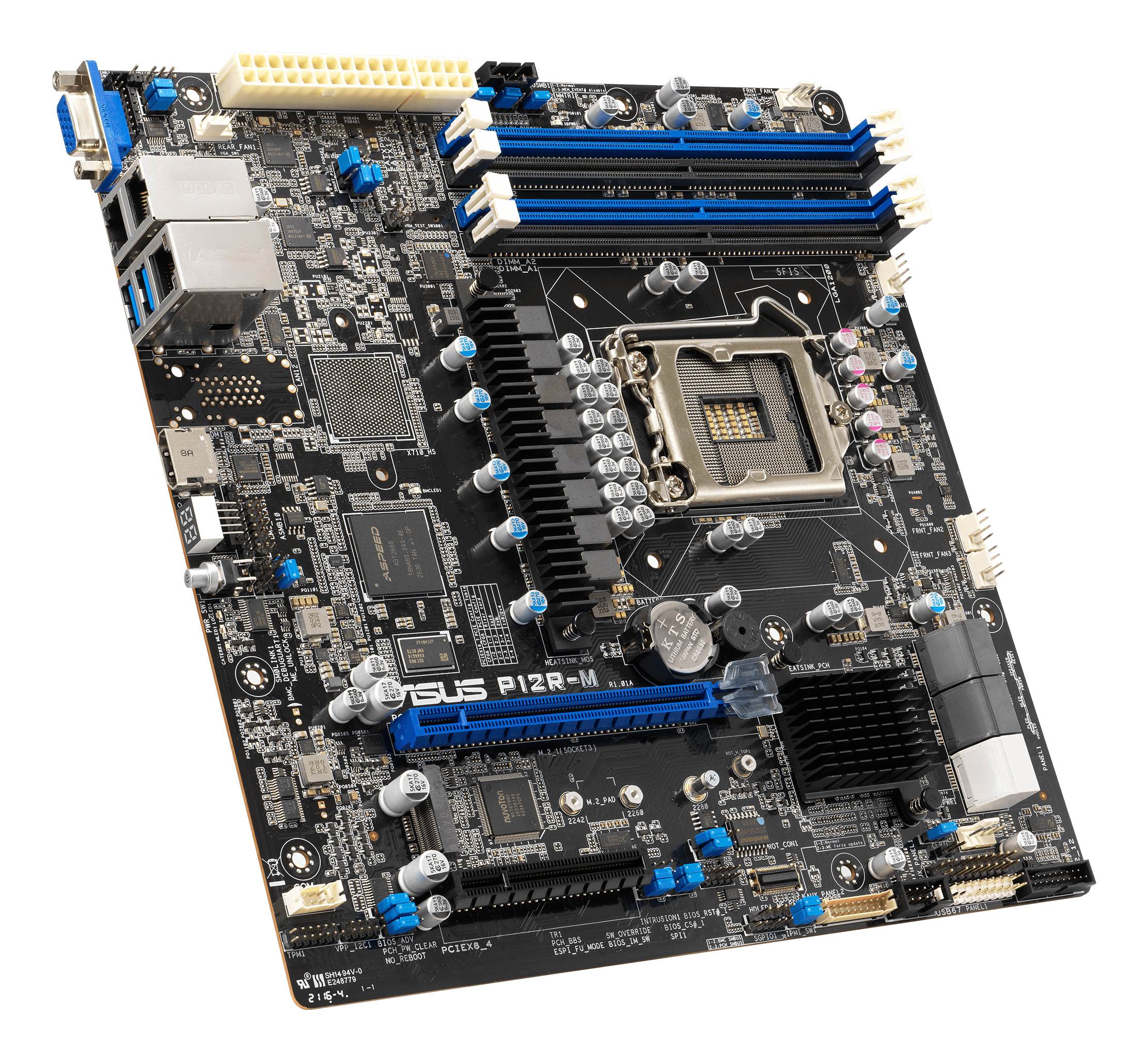 ASUS P12R-M/10G-2T - Motherboard - micro ATX - LGA1200 Socket - C252 Chipset - USB 3.2 Gen 2, USB 3.2 Gen 1 - 2 x 10 Gigabit LAN - onboard graphics