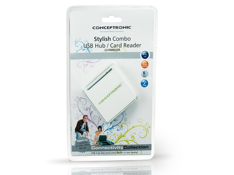 Conceptronic Multi Card Reader + 3 Ports Hub – image 5
