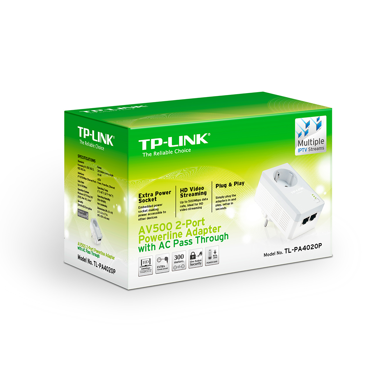 TP-Link TL-PA4020P PowerLine network adapter 500 Mbit/s Ethernet LAN White 1 pc(s) – image 4