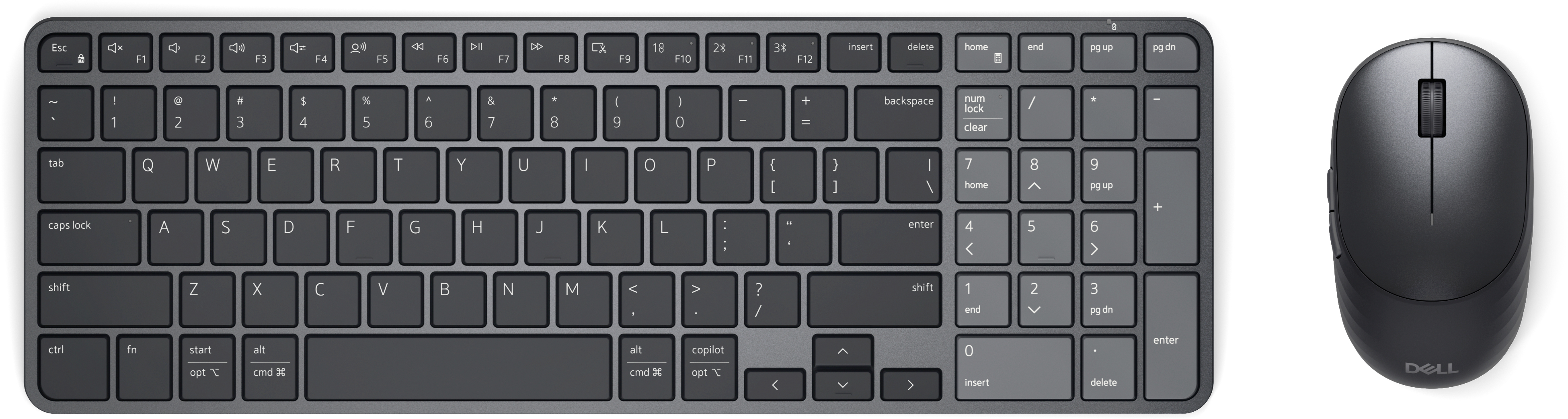 DELL Pro 7 KM746 clavier Souris incluse Universel RF sans fil + Bluetooth QWERTZ Allemand Graphite