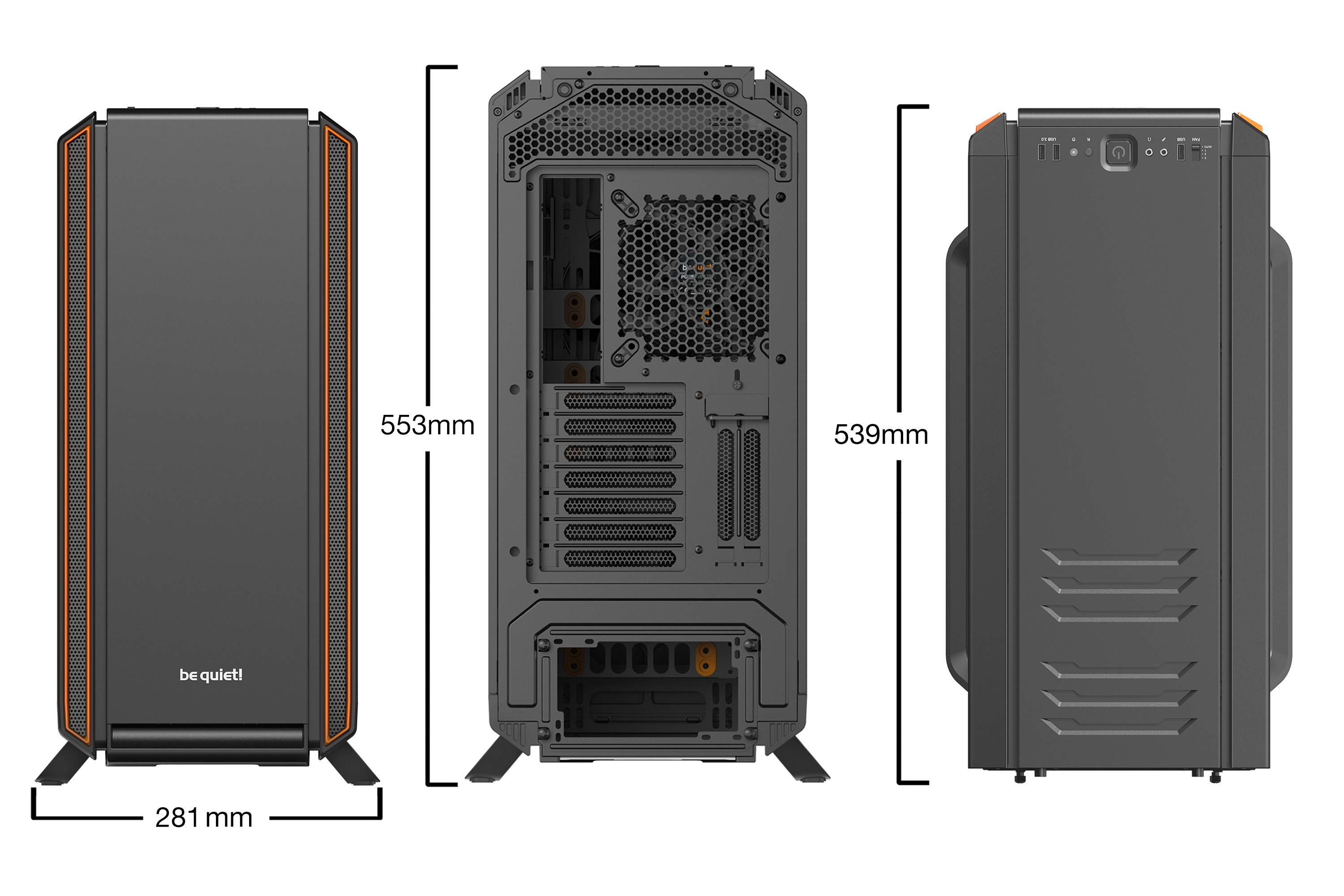 be quiet! Silent Base 801 Window Midi Tower Black, Orange image 2