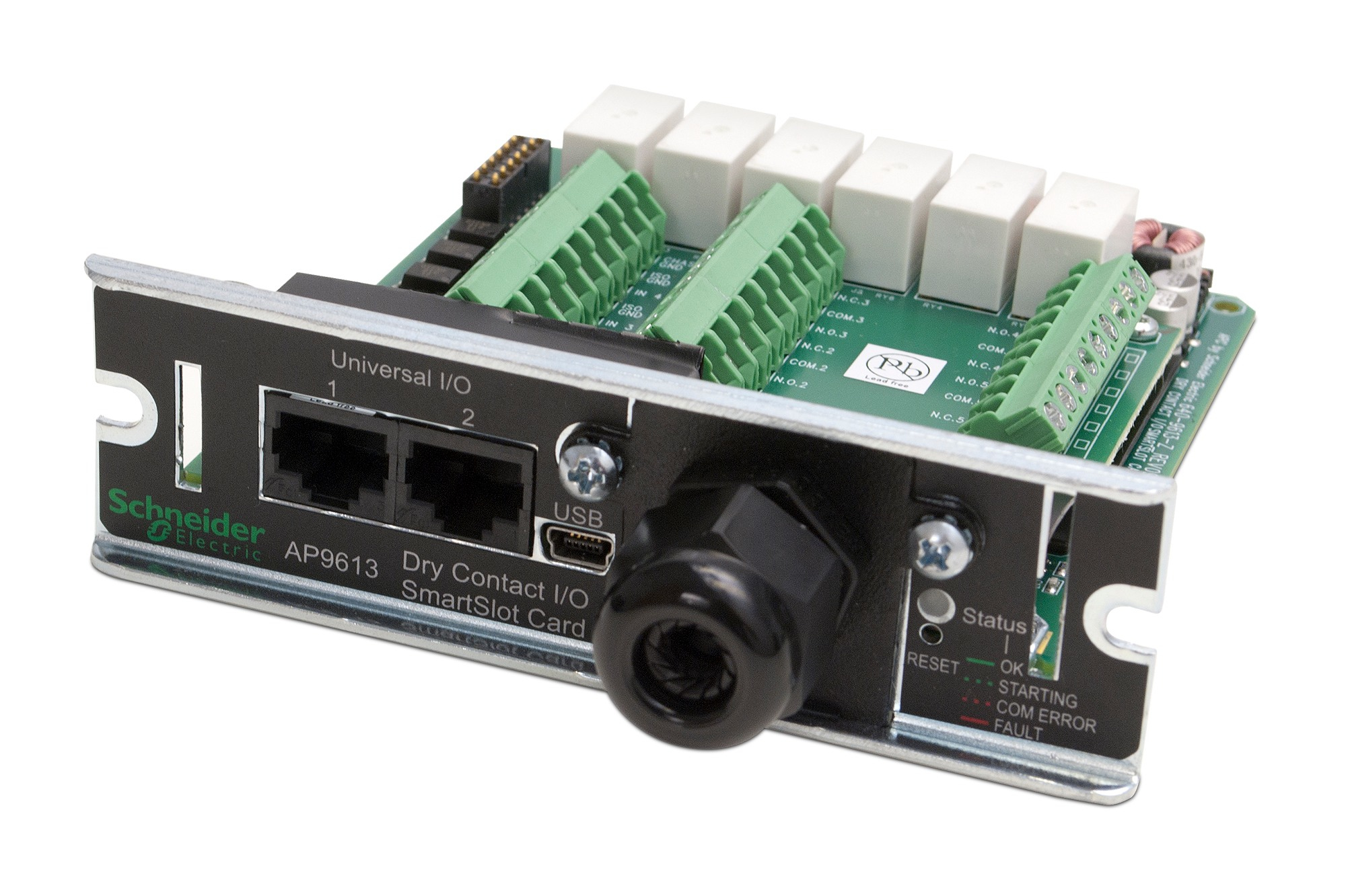 APC Dry contact, Management Options, Dry Contact I/O Card, monitor external UPS environmental sensors, output relays, and 