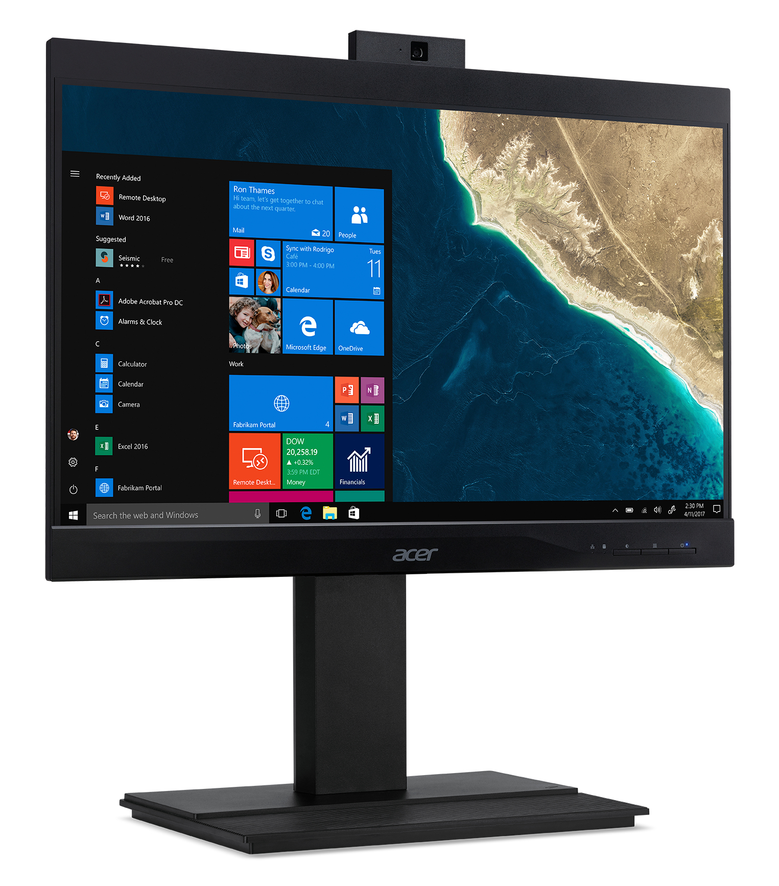 Acer Veriton VZ4860G i5 Intel® Core™ i5 i5-9400 60.5 cm (23.8″) 1920 x 1080 pixels All-in-One PC 8 GB DDR4-SDRAM 256 GB SSD Windows 10 Home Wi-Fi 5 (802.11ac) Black image 2