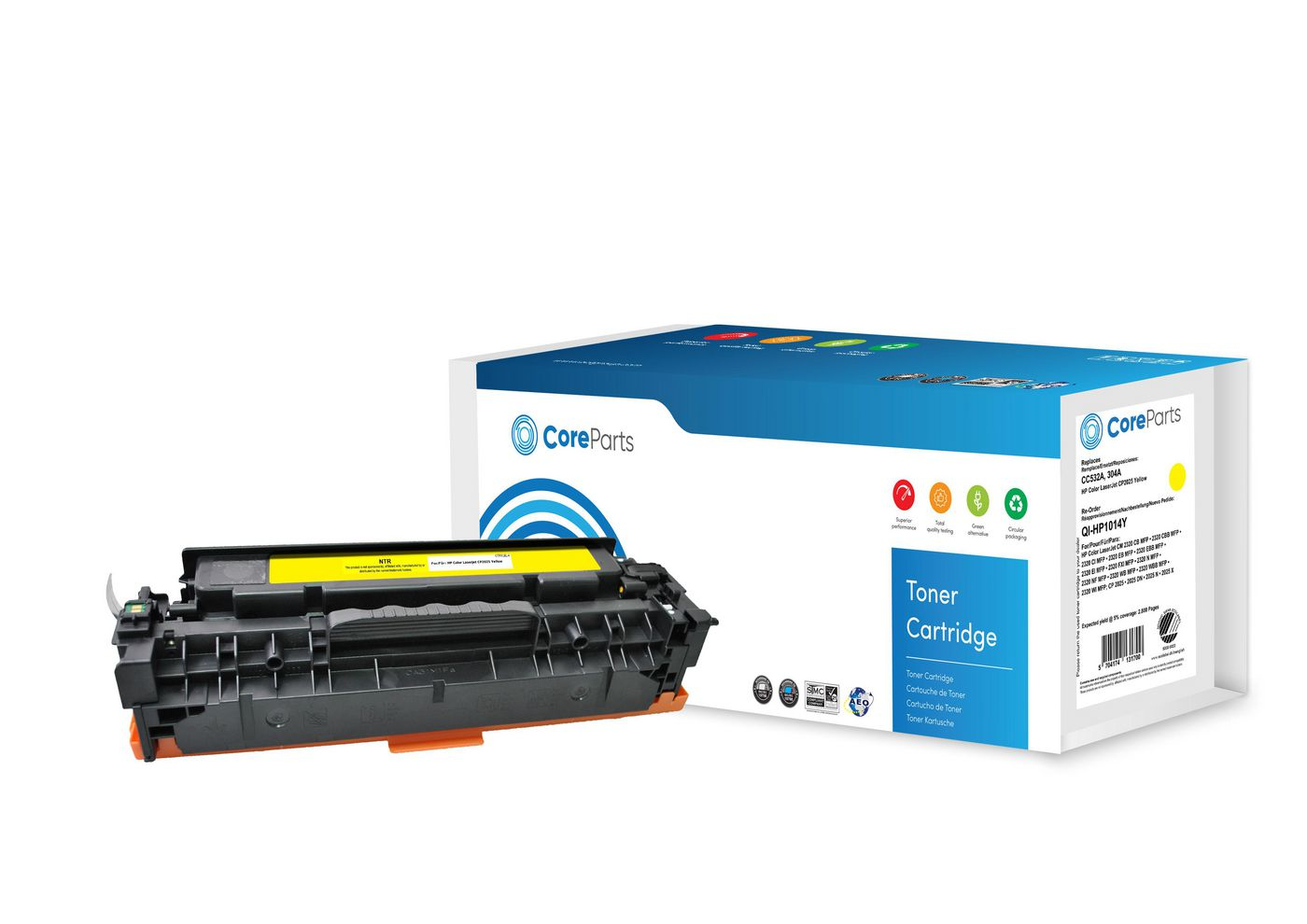 CoreParts QI-HP1014Y toner cartridge 1 pc(s) Compatible Yellow
