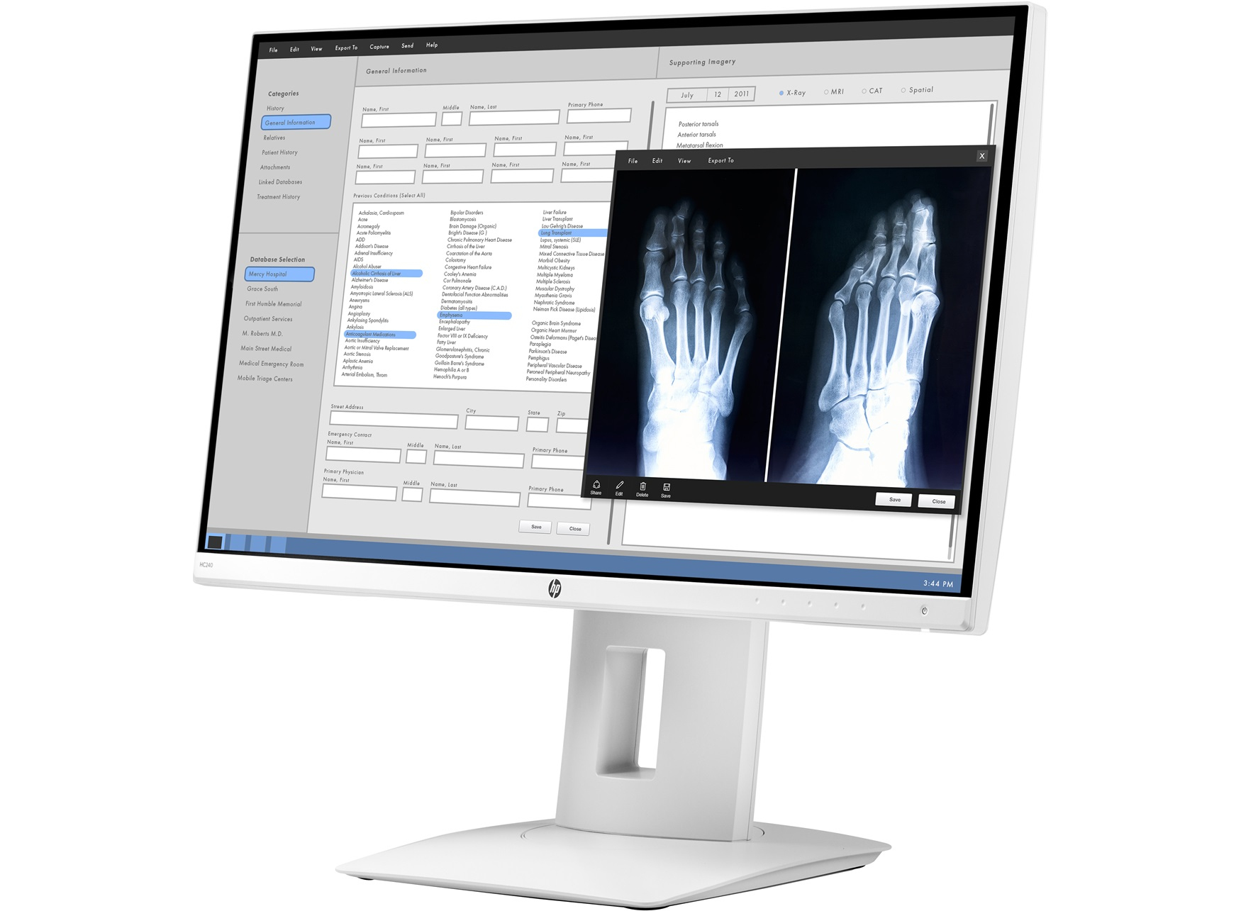 HP HC240 Healthcare Edition computer monitor 61 cm (24″) 1920 x 1200 pixels WUXGA LED White image 2