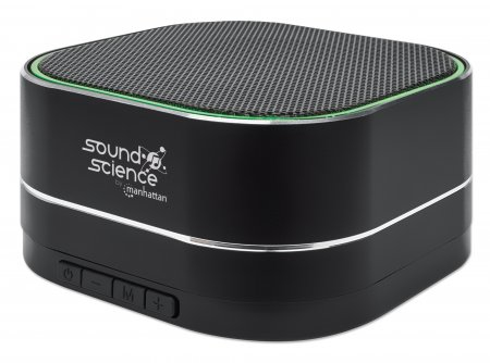 Manhattan Metallic Bluetooth Speaker, Microphone, FM Radio, Decent Sound Output (3W), 6 hour Playback time, Integrated Controls, Range 10m, microSD card reader,