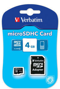Verbatim Micro SDHC 4GB - Class 4 with adapter – image 2