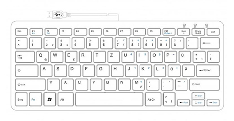 R-Go Tools Ergonomic keyboard R-Go Compact, compact keyboard, flat design, QWERTZ (DE), wired, white – image 2