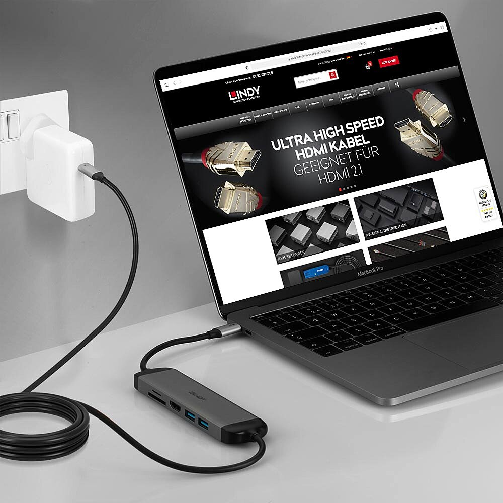 Lindy DST-Micro 140, USB-C Laptop Micro Docking Station with 4K Support and 1.4m – image 5