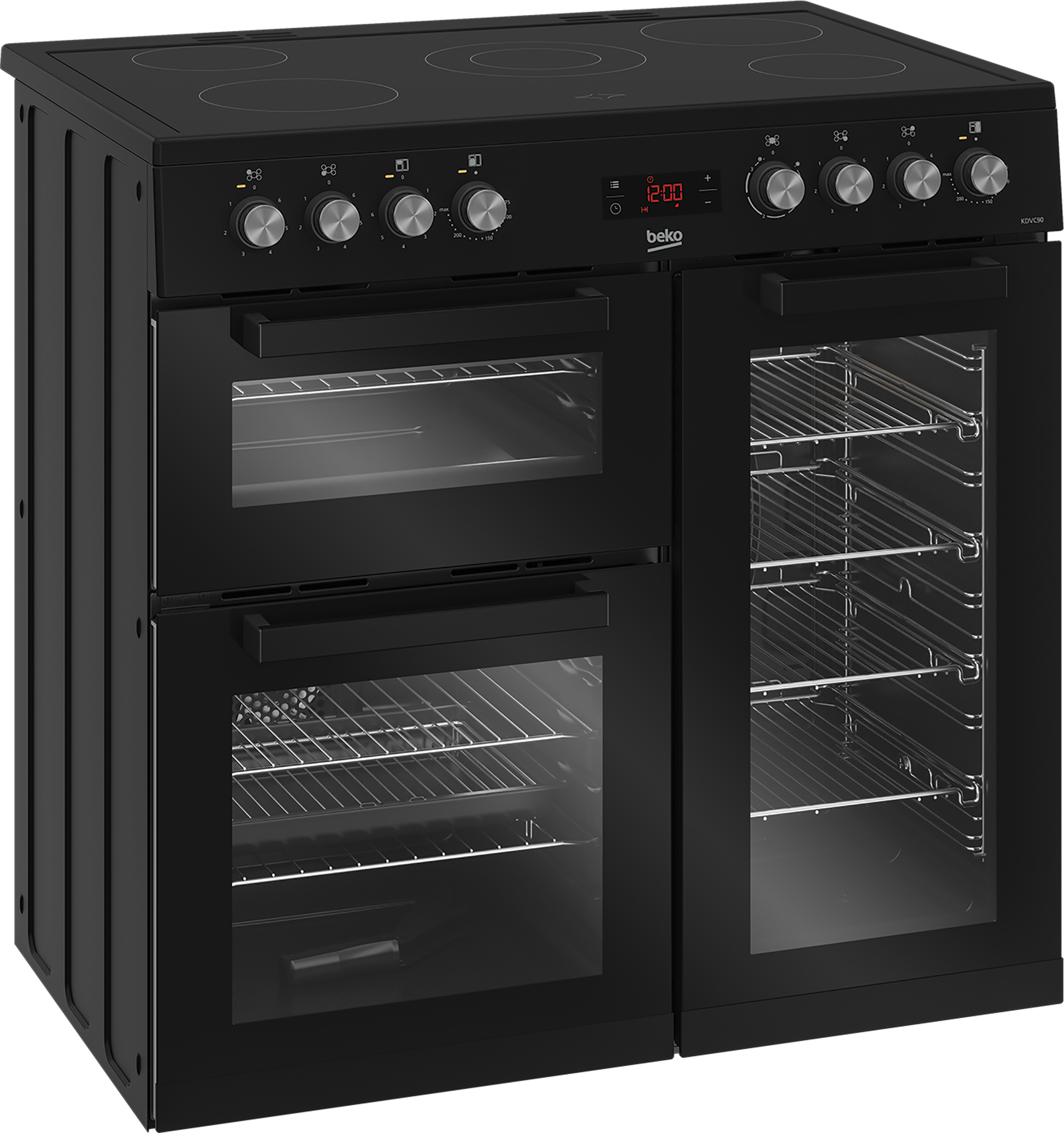 Beko KDVC90K 90cm Double Oven Range Cooker with 5 Zone Ceramic Hob – image 2